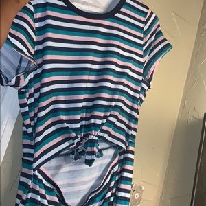 Basic multi-colored striped dress